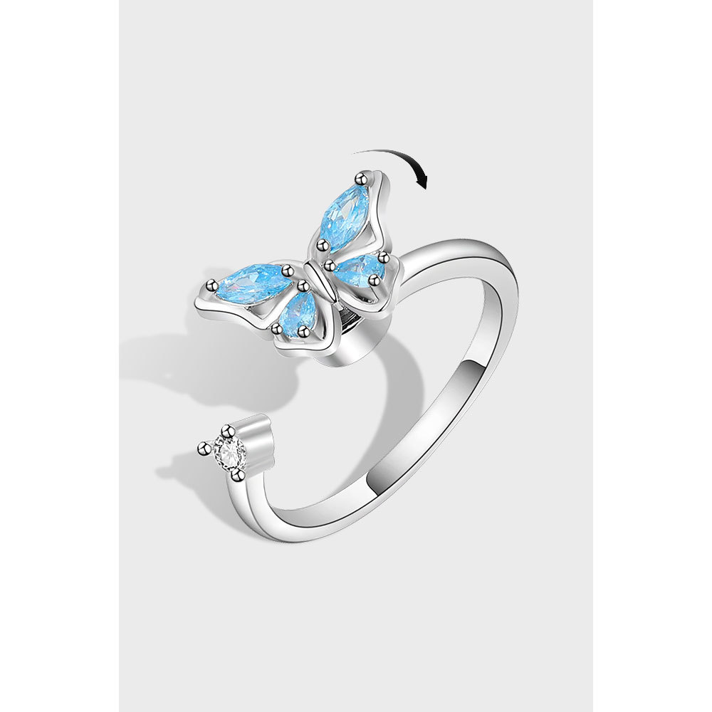 Sterling silver Blue Butterfly ring - Image 2