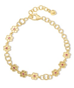 Yellow Flowers Gold Anklet