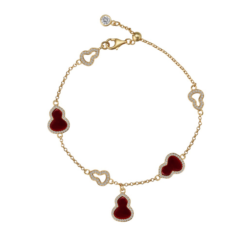 Gold Red Guitars Anklet