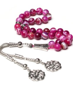 Rose Color Agate Stone Misbaha