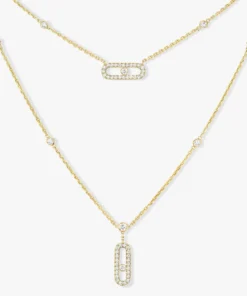 Three Sliding Diamonds Necklace